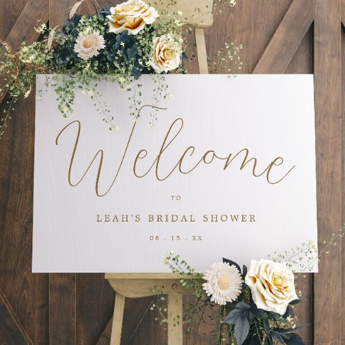 Gold Elegant Calligraphy Bridal Shower Welcome  Foam Board