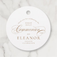 Gold Elegant Calligraphy First Communion Thank You