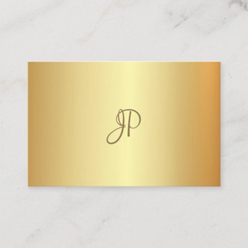 Gold Elegant Calligraphy Monogram Modern Template Business Card