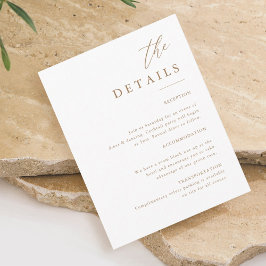 Gold Elegant Calligraphy Wedding The Details Enclosure Card