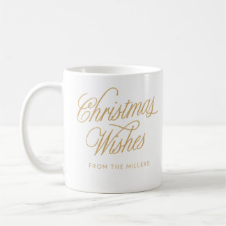 Gold Elegant CalligraphyLettering Christmas Mug