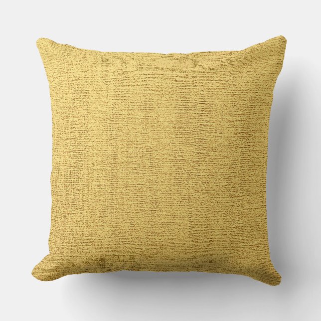 Gold Elegant Canvas Look Throw Pillow (Front)