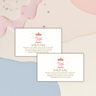 Gold Elegant Carousel Carnival Books Baby Shower Enclosure Card