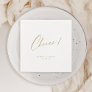 Gold elegant cheers script minimalist wedding napkins