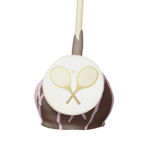 Gold Elegant Chic Classic Tennis Racquets Ball   Cake Pops