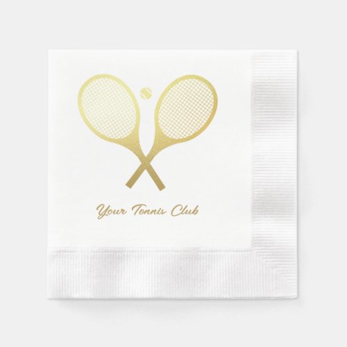 Gold Elegant Chic Classic Tennis Racquets Ball  Napkins