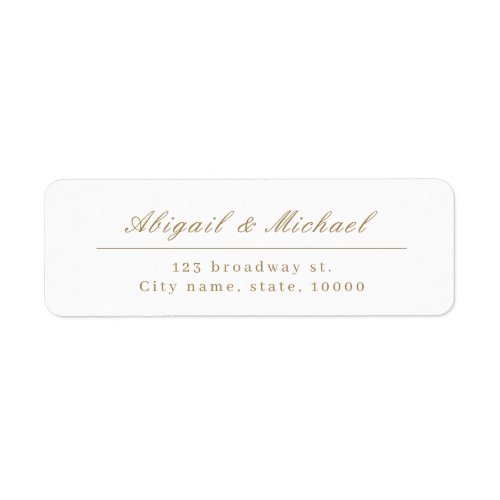 Gold elegant classic calligraphy return address label