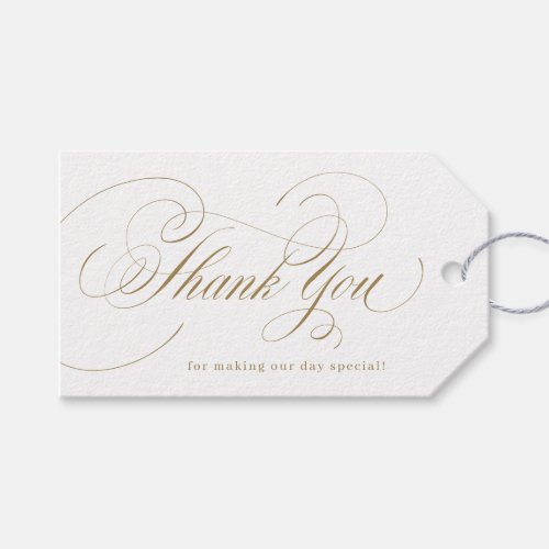 Gold elegant classic calligraphy vintage thank you gift tags