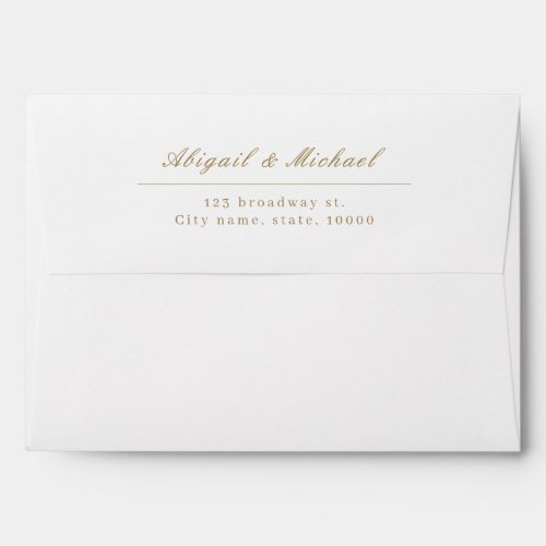 Gold elegant classic calligraphy vintage wedding envelope