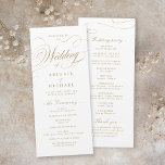 Gold elegant classic calligraphy vintage wedding program<br><div class="desc">Modern classic wedding calligraphy design in color editable gold color,  simple and elegant. great wedding programs for classic vintage wedding,  traditional wedding and formal wedding
See all the matching pieces in collection.</div>