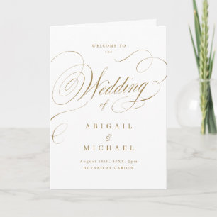 Gold Elegant classic calligraphy wedding program