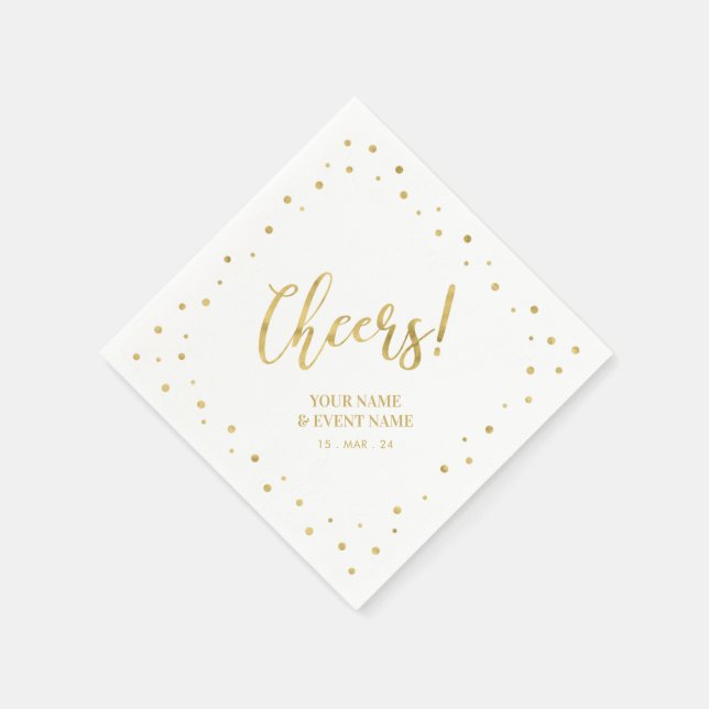 Gold Elegant Classic Cheers All Occasions Party Napkins (Corner)