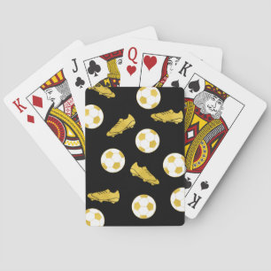 Gold Elegant Classic Soccer Cleats Ball Black Poker Cards