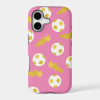 Gold Elegant Classic Soccer Cleats Ball Pink Girl