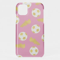 Gold Elegant Classic Soccer Cleats Ball Pink Girl 