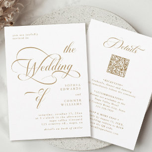 Gold Elegant Classy Wedding All in One Invitation