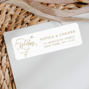 Gold Elegant Classy Wedding Return Address Label