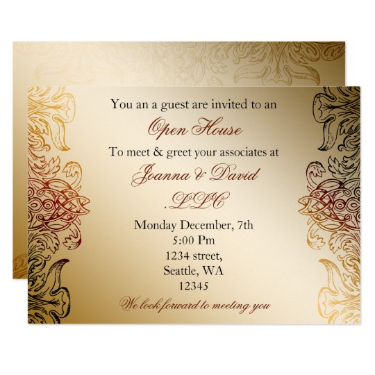 gold elegant corporate party invitation zazzle com