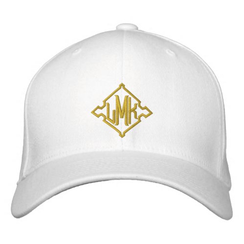 Gold Elegant Create Your Own Bridesmaid Monogram  Embroidered Baseball Cap