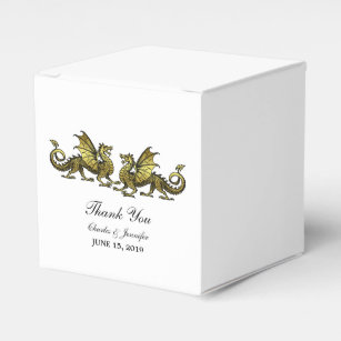 Gold Elegant Dragons Wedding Favor Boxes