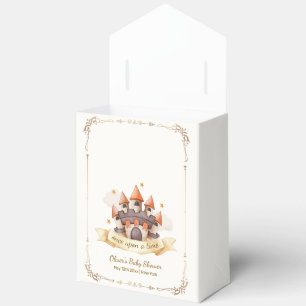 Gold Elegant Fairytale Prince Castle Baby Shower Favor Boxes
