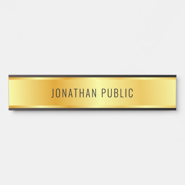 Gold Elegant Glamorous Modern Trendy Template Door Sign (Front)