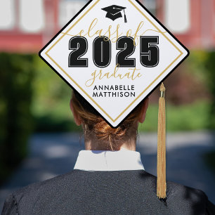 Gold Elegant Graduation Cap Topper