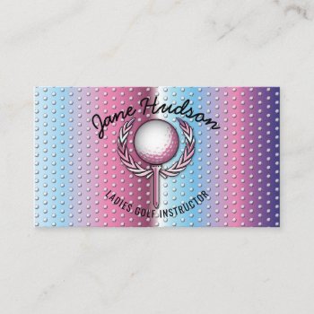 Gold Elegant Ladies Golf Design Business Card by EDXZEE at Zazzle