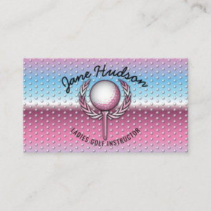 Gold Elegant Ladies Golf Design Business Card