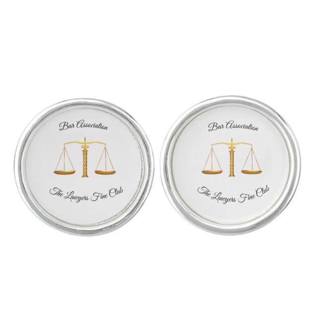 Gold Elegant Lawyers Personalised Script Cuff Link (Front)