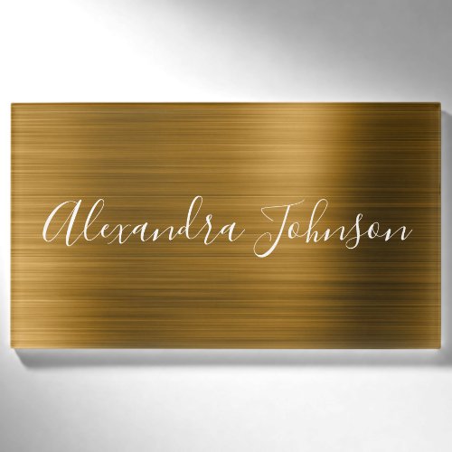 Gold Elegant Luxury Foil Modern Name Tag