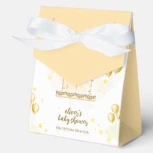 Gold Elegant Magical Balloon Carousel Baby Shower  Favor Boxes