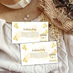 Gold Elegant Magical Carousel Books Baby Shower  Enclosure Card