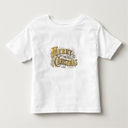 Gold Elegant Merry Christmas Rustic Vintage  Toddler T_shirt