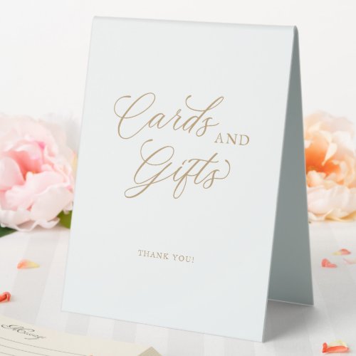 Gold Elegant Modern Calligraphy Cards Gifts Table Tent Sign