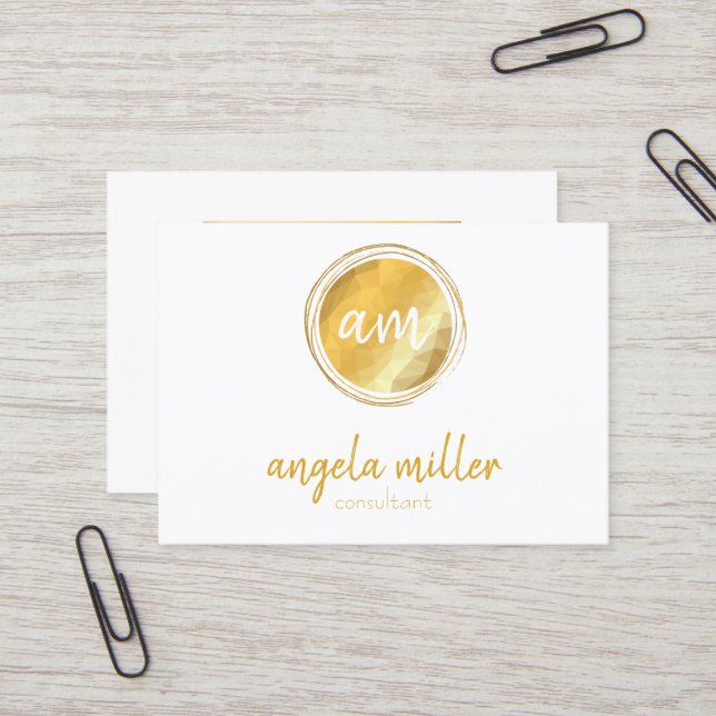 Gold elegant modern personalized bussines card. business card (Front/Back In Situ)