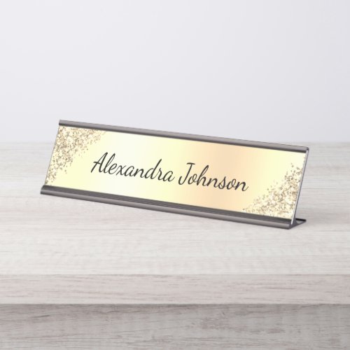 Gold Elegant Modern Professional Office Desk Name Plate