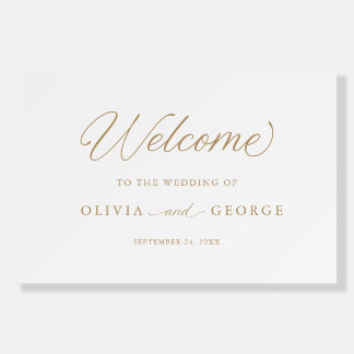 Gold Elegant Modern Script Calligraphy Foam Board