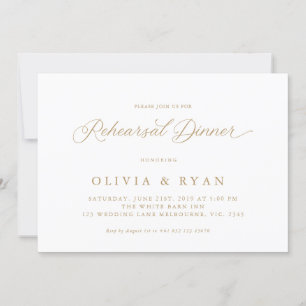 Gold Elegant Modern Script Calligraphy Invitation