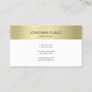 Gold Elegant Modern Simple Professional Plain Business Card