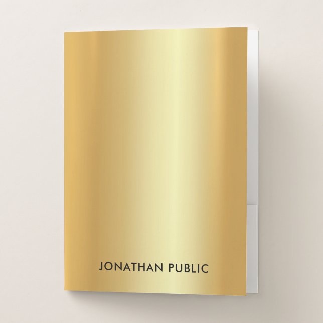 Gold Elegant Modern Template Professional Office Pocket Folder (Front)