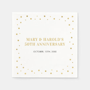 Gold Elegant Modern Wedding Anniversary Party Napkins