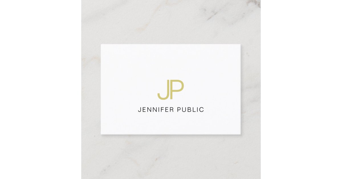 Gold Elegant Monogram Design Trendy Modern Plain Business Card | Zazzle