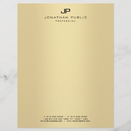 Gold Elegant Monogram Glamour Template Modern Letterhead
