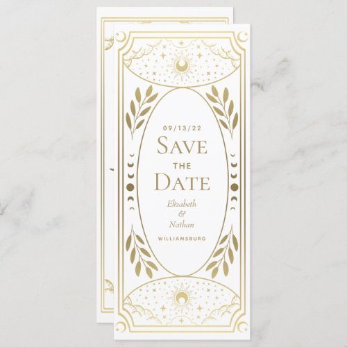 Gold Elegant Mystical Tarot Card Save the Date