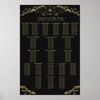Gold Elegant Mystical Tarot Wedding Seating Chart