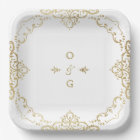Gold elegant ornate vintage wedding monogram