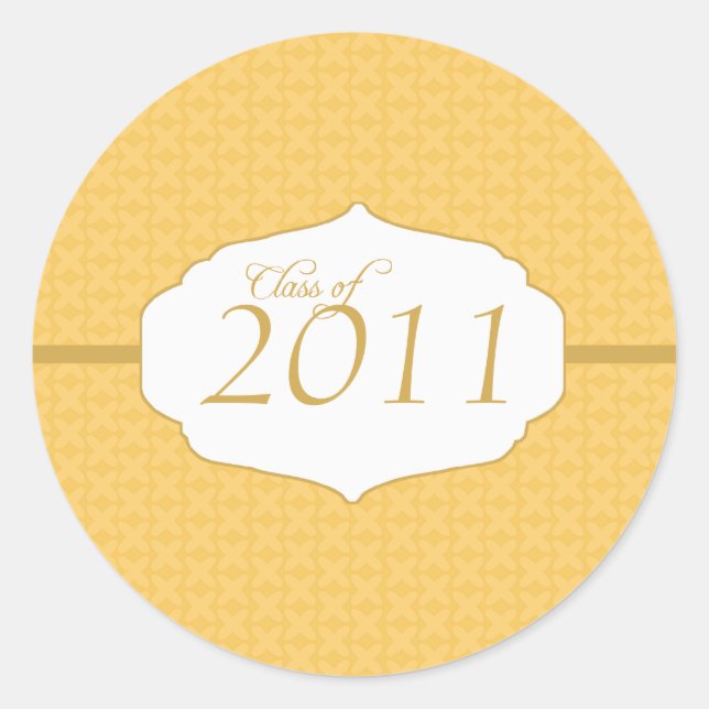 Gold elegant pattern graduation class of stickers (Front)