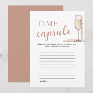 Gold Elegant Pearls and Prosecco Time Capsule Card