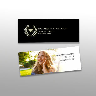 Gold Elegant Photo Graduation Name Cards